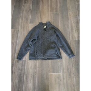 Carraig Donn Black Wool 1/4 Zip Lined Sweater Jacket Size Large